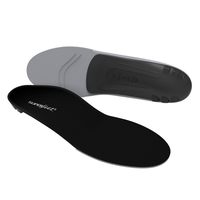 Superfeet All-Purpose Support Low Arch Insoles (Black) - Trim-To-Fit Orthotic Shoe Inserts for Thin  Tight Shoes - Professional Grade - 5.5-7 Men / 6.5-8 Women - Image 1